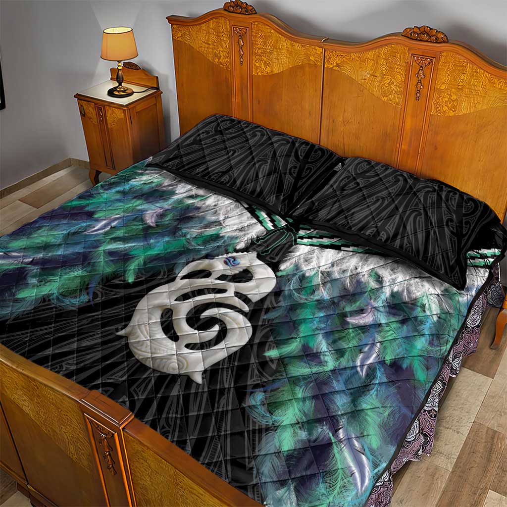 Aotearoa Korowai Motif Quilt Bed Set Hei Manaia Poutama Maori Pattern LT14 - Polynesian Pride