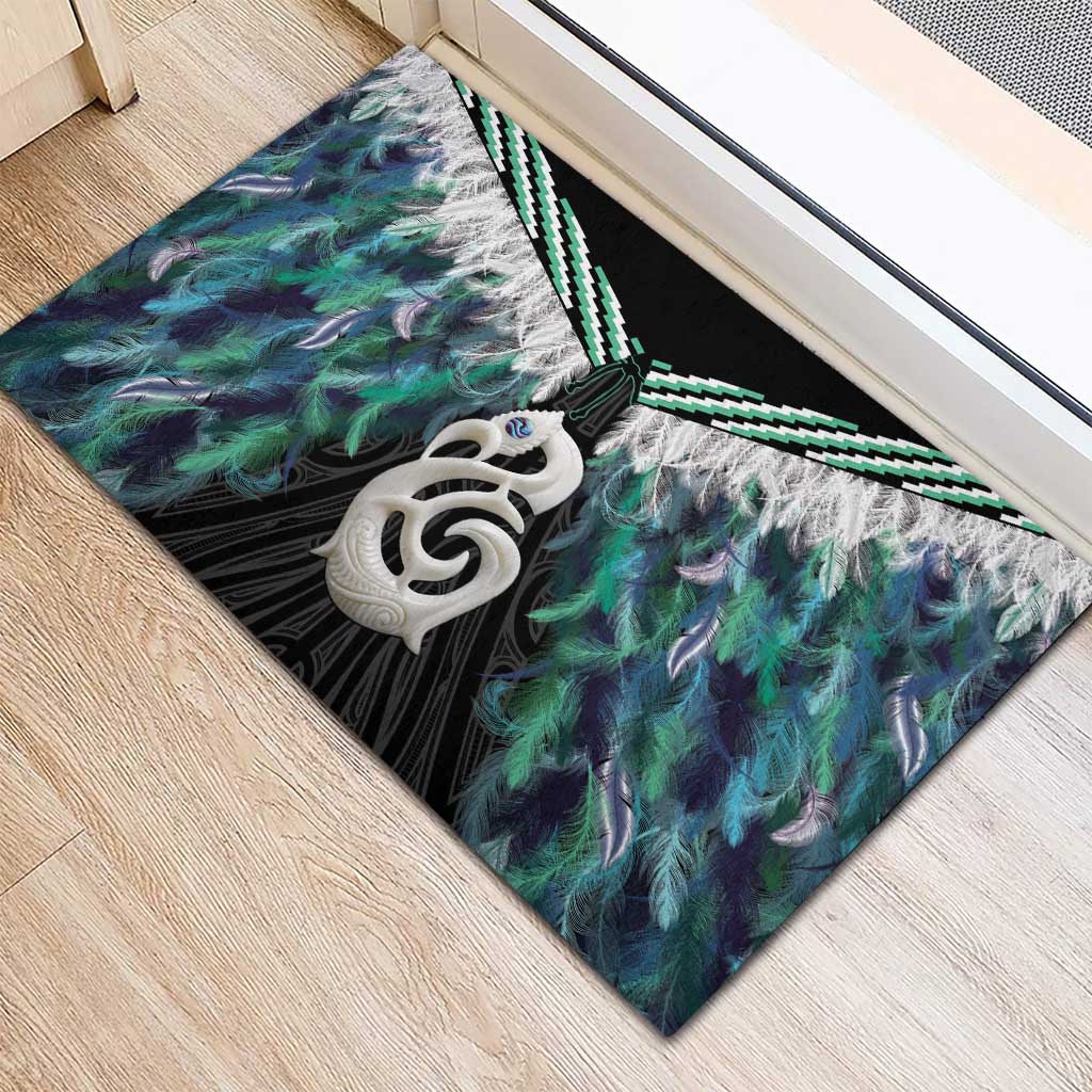 Aotearoa Korowai Motif Rubber Doormat Hei Manaia Poutama Maori Pattern LT14 - Polynesian Pride