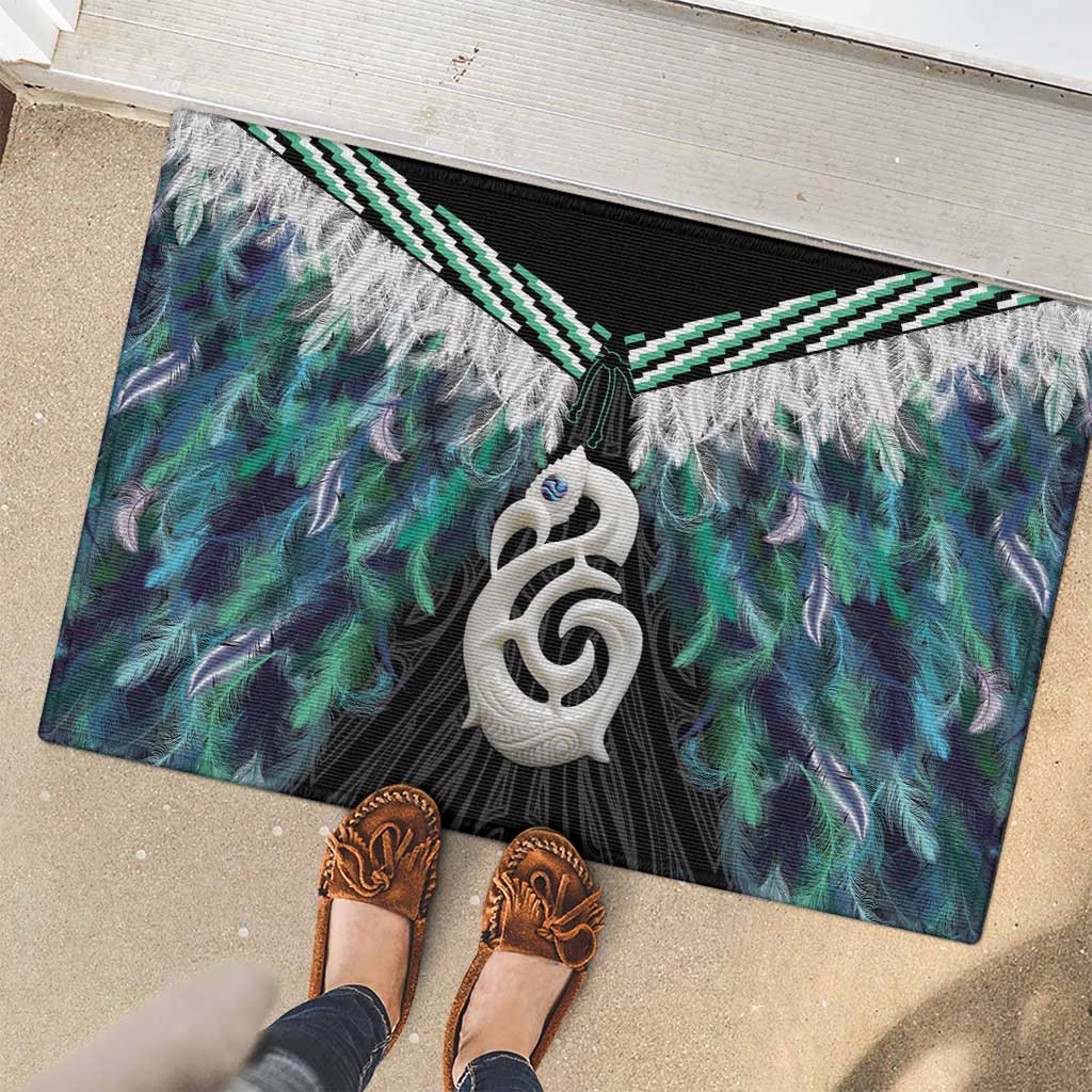 Aotearoa Korowai Motif Rubber Doormat Hei Manaia Poutama Maori Pattern LT14 - Polynesian Pride