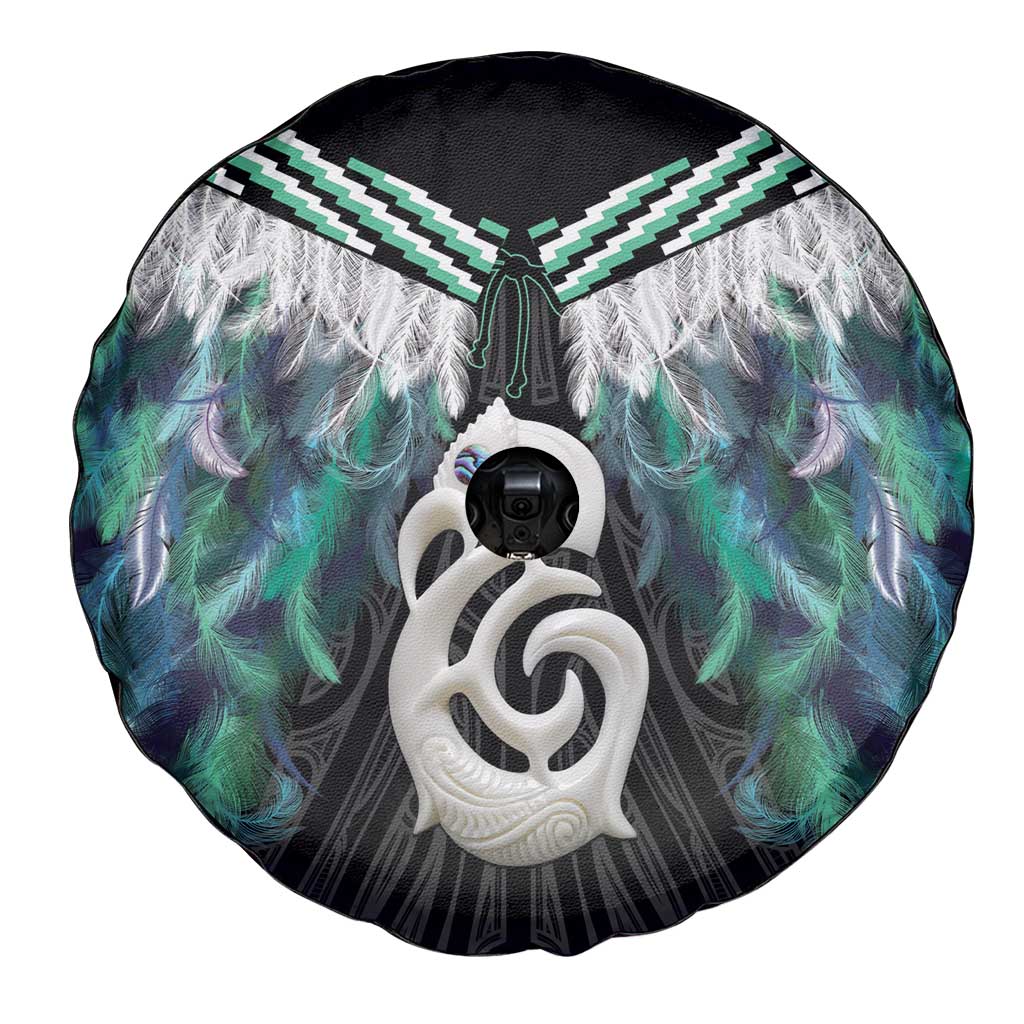 Aotearoa Korowai Motif Spare Tire Cover Hei Manaia Poutama Maori Pattern
