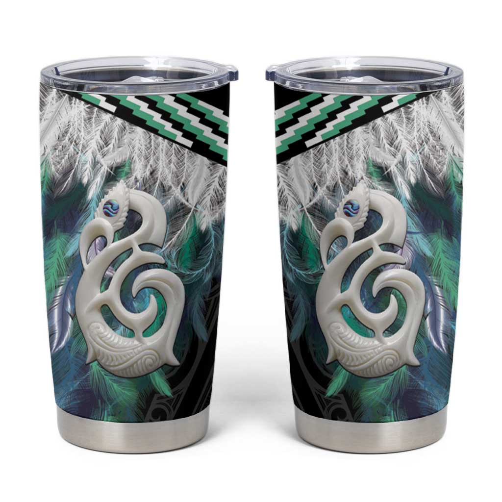 Aotearoa Korowai Motif Tumbler Cup Hei Manaia Poutama Maori Pattern