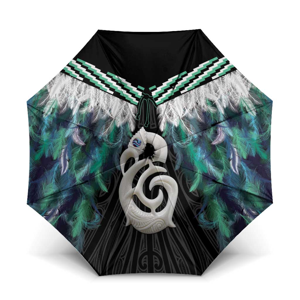 Aotearoa Korowai Motif Umbrella Hei Manaia Poutama Maori Pattern - Polynesian Pride