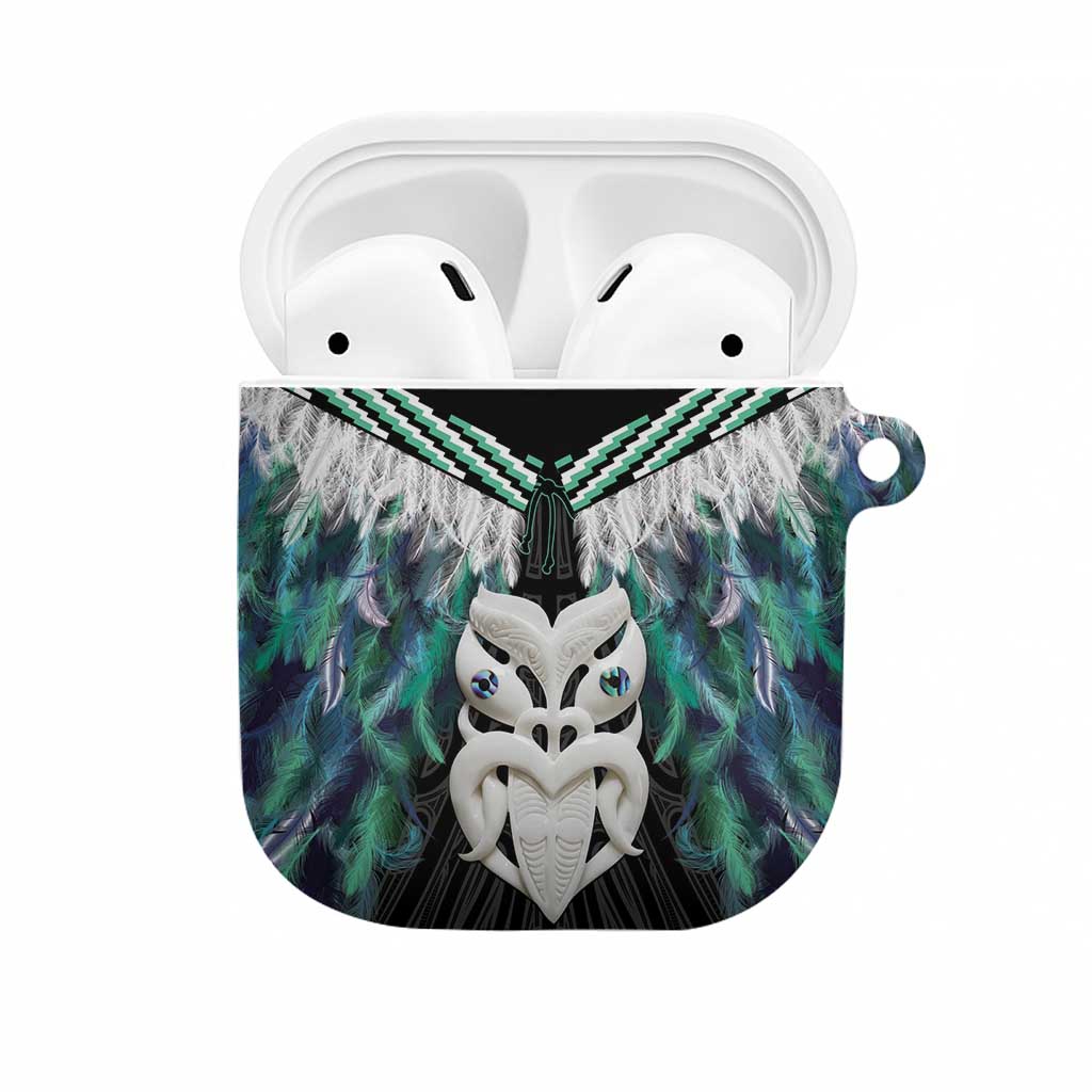 Aotearoa Korowai Motif AirPods Case Maori Wheku Poutama LT14 Turquoise - Polynesian Pride