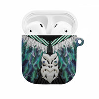 Aotearoa Korowai Motif AirPods Case Maori Wheku Poutama LT14 Turquoise - Polynesian Pride
