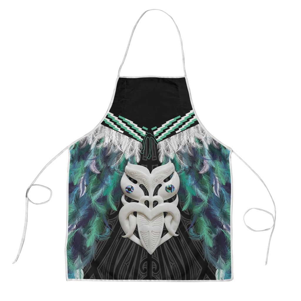 Aotearoa Korowai Motif Apron Maori Wheku Poutama LT14 Turquoise - Polynesian Pride