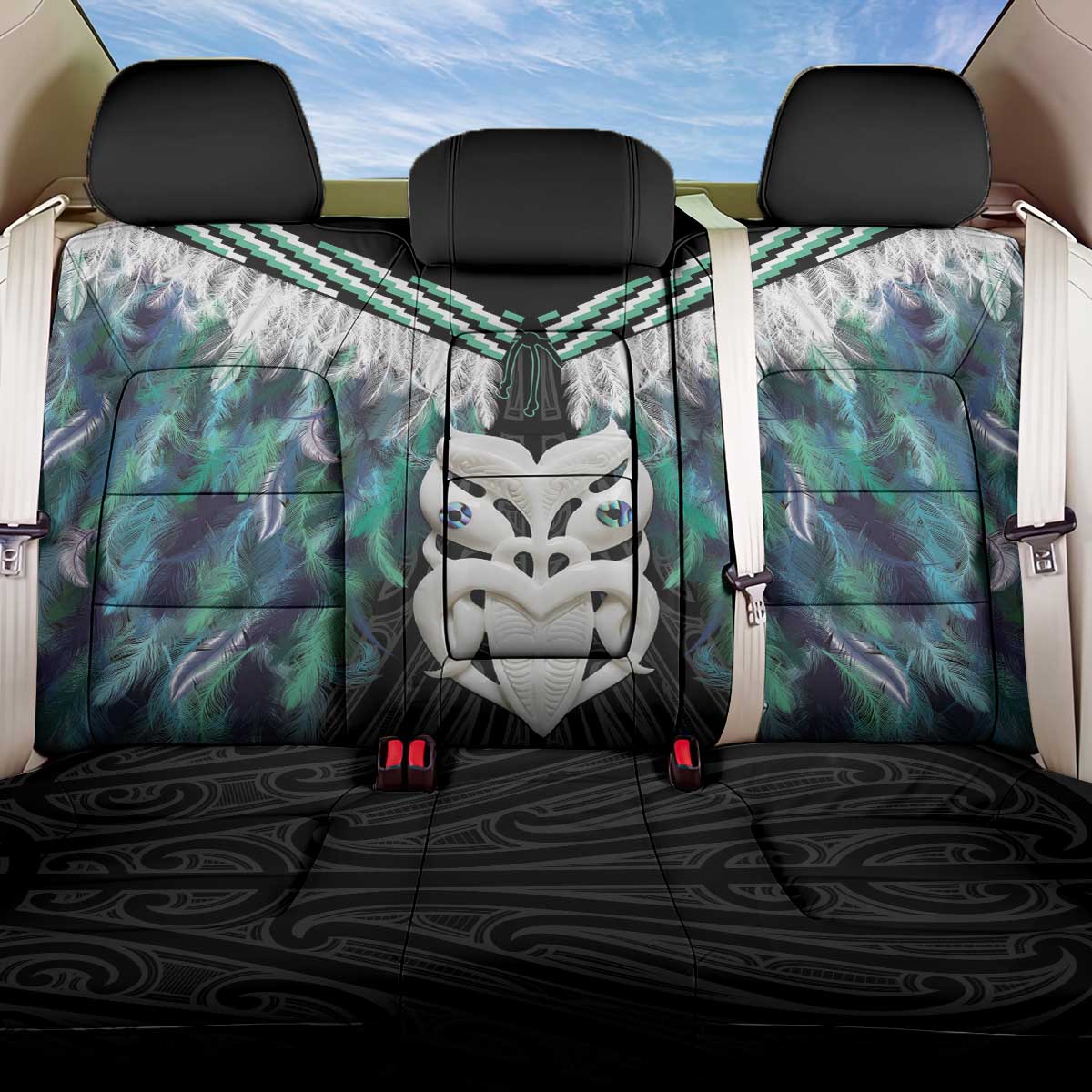 Aotearoa Korowai Motif Back Car Seat Cover Maori Wheku Poutama