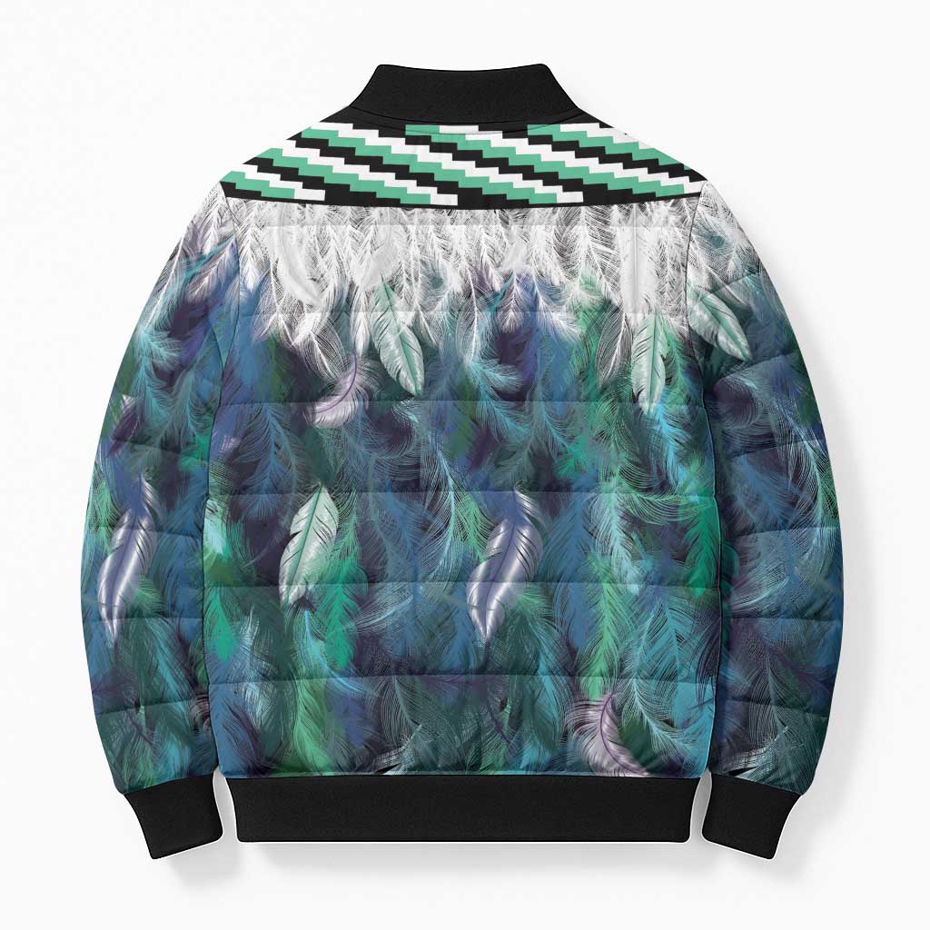 Aotearoa Korowai Motif Bomber Puffer Jacket Maori Wheku Poutama LT14 - Polynesian Pride