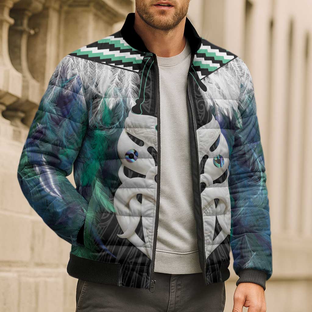 Aotearoa Korowai Motif Bomber Puffer Jacket Maori Wheku Poutama LT14 - Polynesian Pride