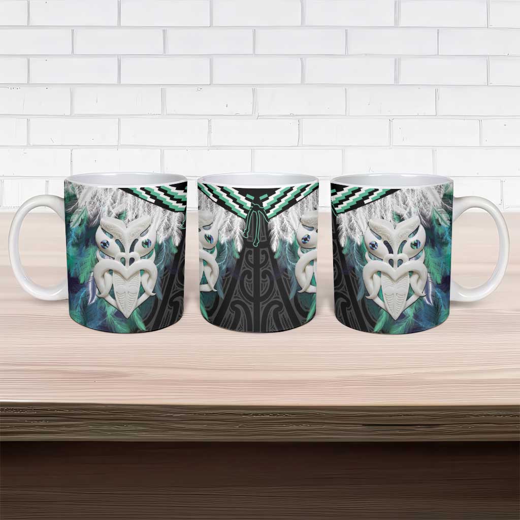 Aotearoa Korowai Motif Ceramic Mug Maori Wheku Poutama - Polynesian Pride