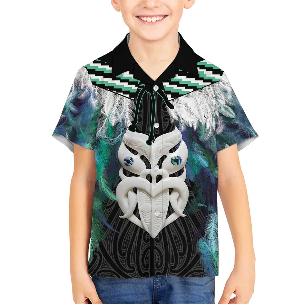 Aotearoa Korowai Motif Family Matching Long Sleeve Bodycon Dress and Hawaiian Shirt Maori Wheku Poutama
