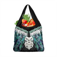 Aotearoa Korowai Motif Grocery Bag Maori Wheku Poutama LT14 1-pack One Size Turquoise - Polynesian Pride