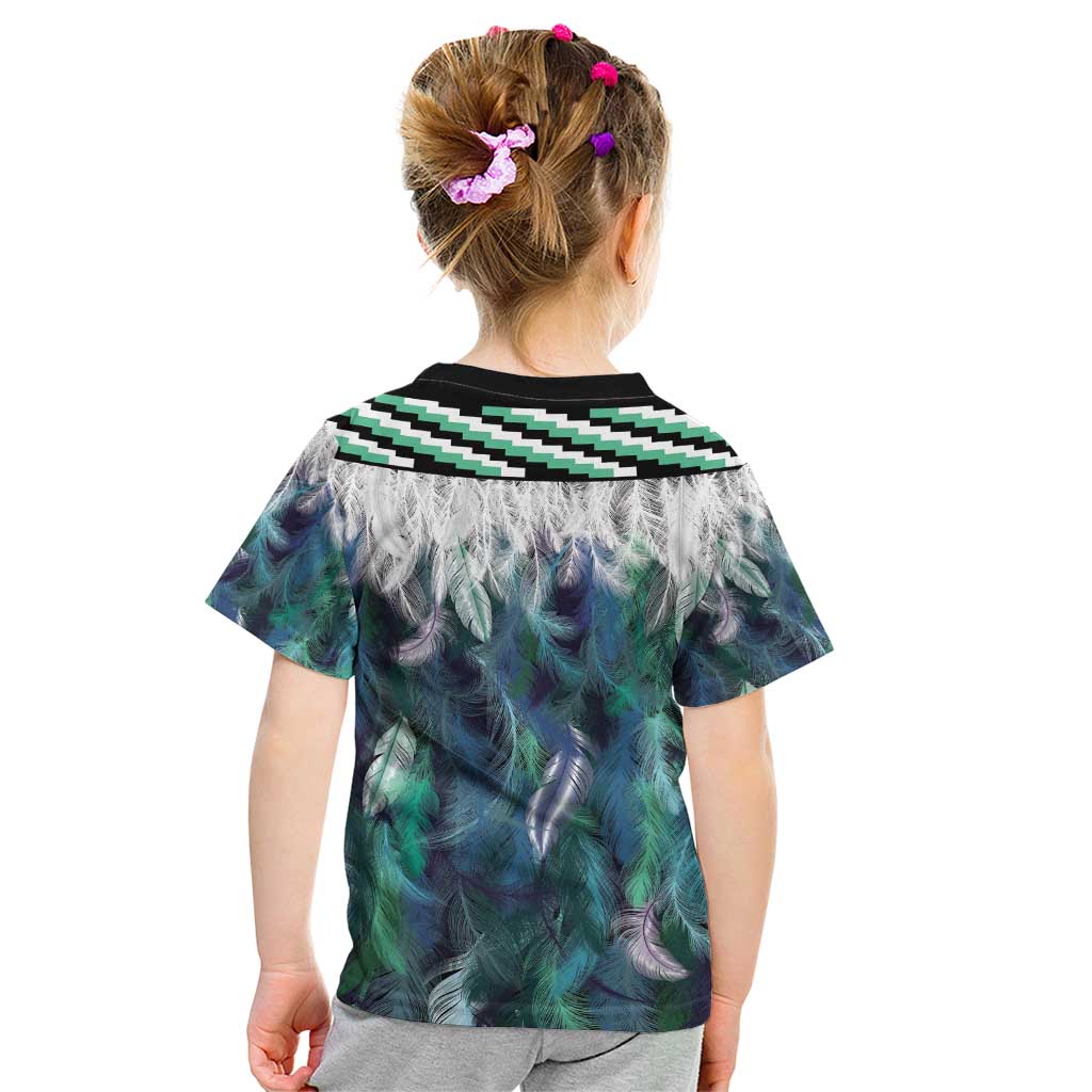 Aotearoa Korowai Motif Kid T Shirt Maori Wheku Poutama