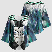 Aotearoa Korowai Motif Kimono Sleeve Blouse Maori Wheku Poutama LT14 - Polynesian Pride