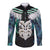 Aotearoa Korowai Motif Long Sleeve Button Shirt Maori Wheku Poutama
