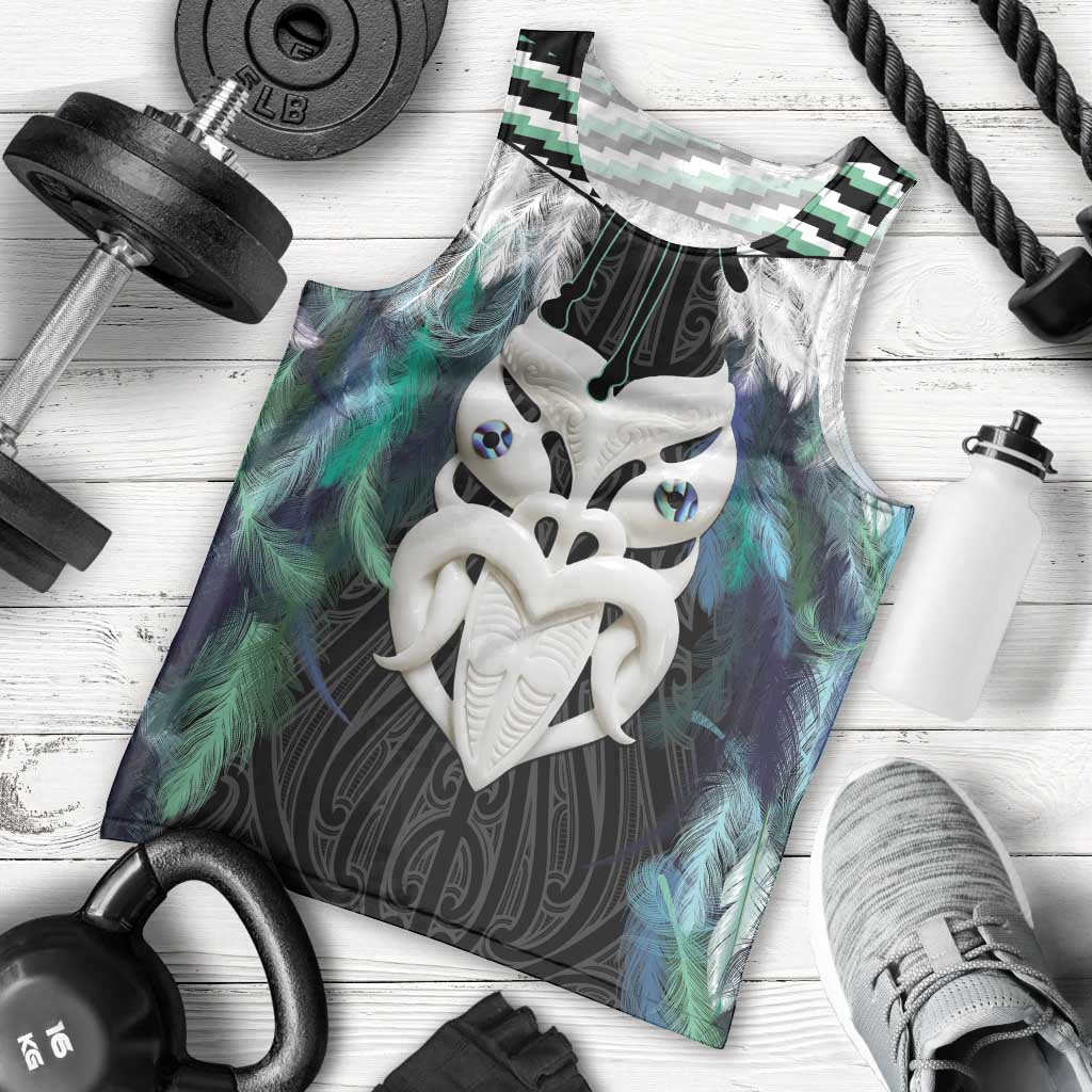 Aotearoa Korowai Motif Men Tank Top Maori Wheku Poutama LT14 - Polynesian Pride