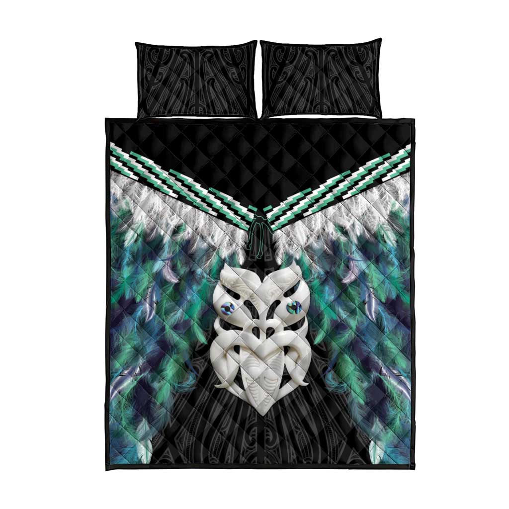 Aotearoa Korowai Motif Quilt Bed Set Maori Wheku Poutama LT14 - Polynesian Pride