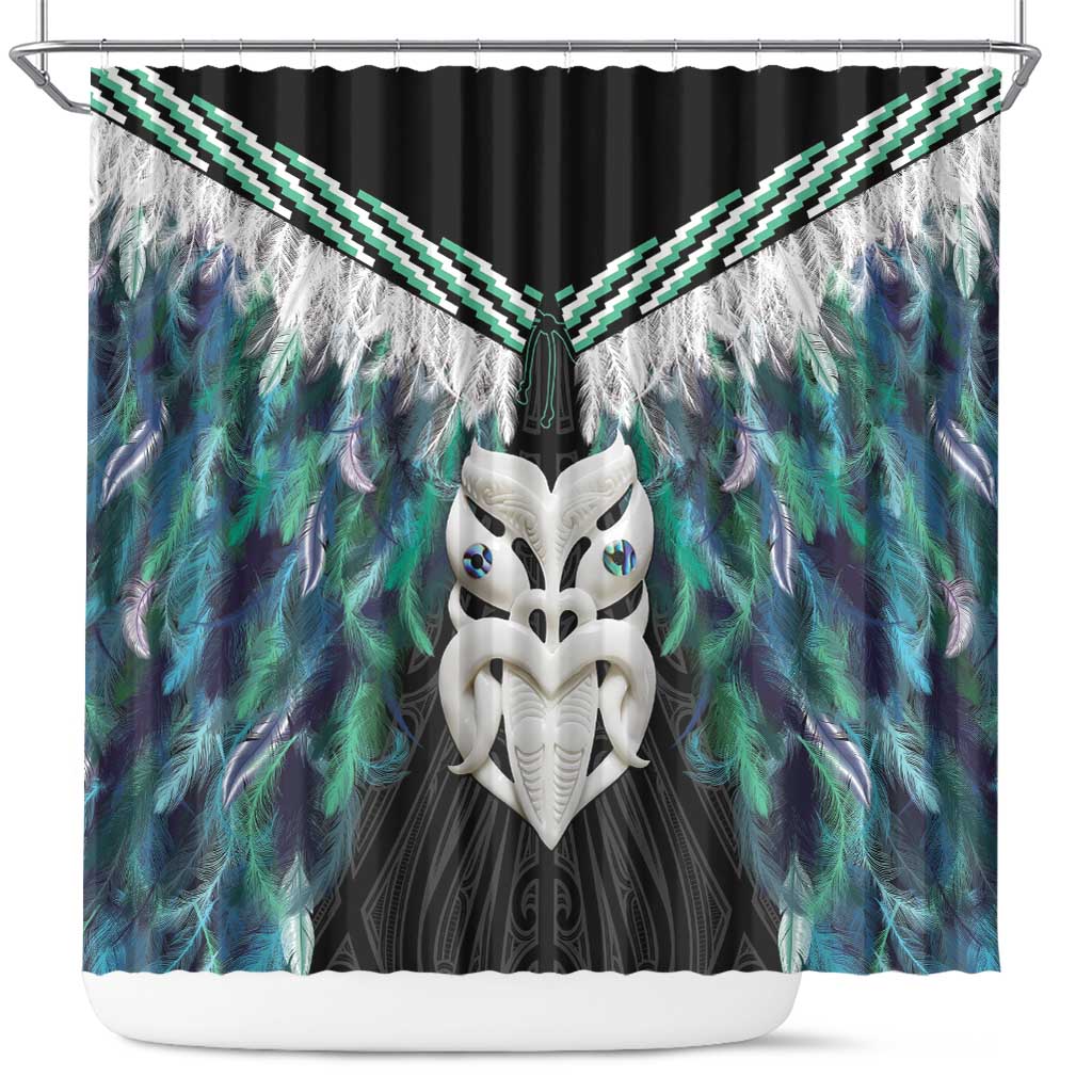 Aotearoa Korowai Motif Shower Curtain Maori Wheku Poutama