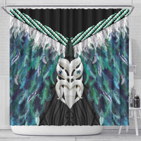 Aotearoa Korowai Motif Shower Curtain Maori Wheku Poutama
