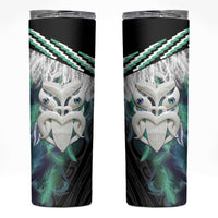 Aotearoa Korowai Motif Skinny Tumbler Maori Wheku Poutama