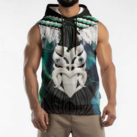 Aotearoa Korowai Motif Sleeveless Hoodie Maori Wheku Poutama LT14 - Polynesian Pride