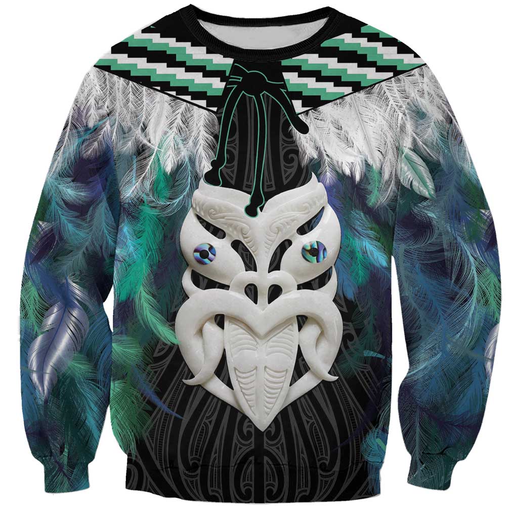 Aotearoa Korowai Motif Sweatshirt Maori Wheku Poutama