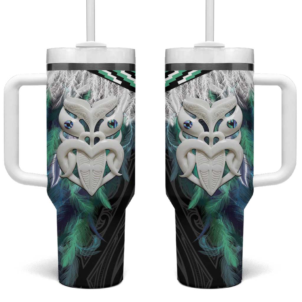 Aotearoa Korowai Motif Tumbler With Handle Maori Wheku Poutama
