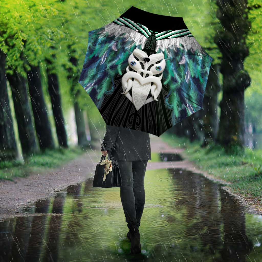 Aotearoa Korowai Motif Umbrella Maori Wheku Poutama - Polynesian Pride