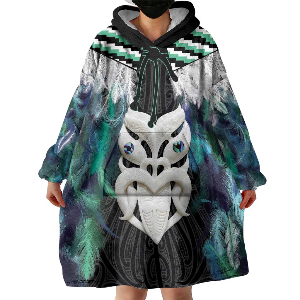 Aotearoa Korowai Motif Wearable Blanket Hoodie Maori Wheku Poutama LT14 - Polynesian Pride