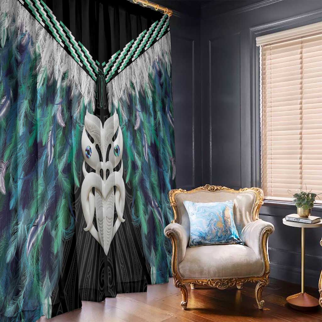 Aotearoa Korowai Motif Window Curtain Maori Wheku Poutama