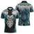Aotearoa Korowai Motif Zipper Polo Shirt Maori Wheku Poutama - Polynesian Pride