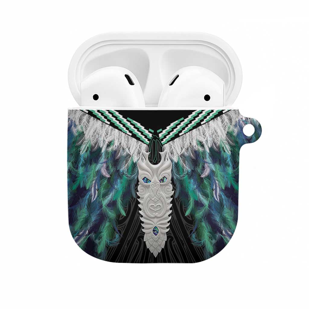 Aotearoa Korowai Motif AirPods Case Maori Tane Poutama LT14 Turquoise - Polynesian Pride