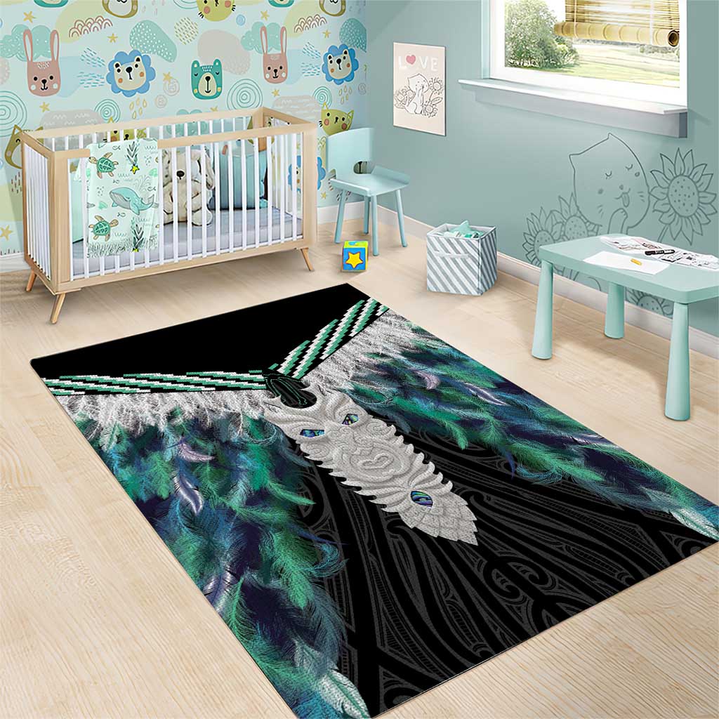 Aotearoa Korowai Motif Area Rug Maori Tane Poutama
