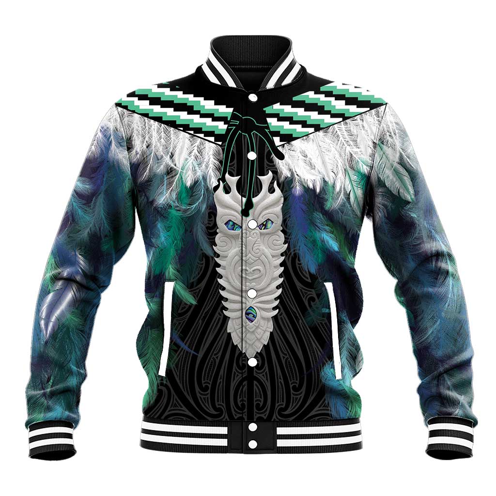 Aotearoa Korowai Motif Baseball Jacket Maori Tane Poutama LT14 Unisex Turquoise - Polynesian Pride