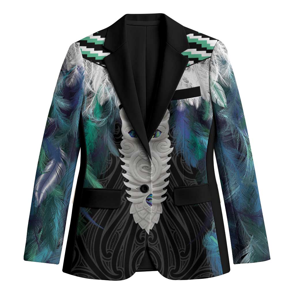 Aotearoa Korowai Motif Blazer Maori Tane Poutama LT14 Unisex Turquoise - Polynesian Pride