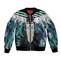 Aotearoa Korowai Motif Bomber Jacket Maori Tane Poutama