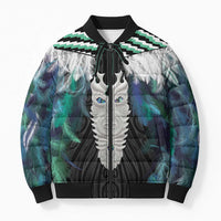 Aotearoa Korowai Motif Bomber Puffer Jacket Maori Tane Poutama LT14 Unisex Turquoise - Polynesian Pride