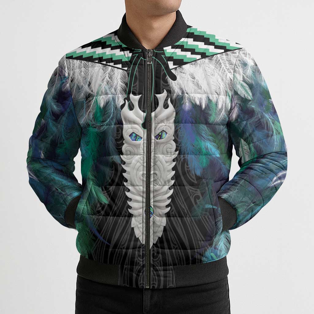 Aotearoa Korowai Motif Bomber Puffer Jacket Maori Tane Poutama LT14 - Polynesian Pride