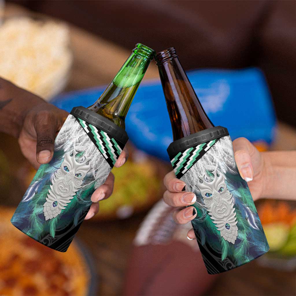 Aotearoa Korowai Motif 4 in 1 Can Cooler Tumbler Maori Tane Poutama LT14 - Polynesian Pride