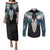 Aotearoa Korowai Motif Couples Matching Puletasi and Long Sleeve Button Shirt Maori Tane Poutama