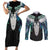 Aotearoa Korowai Motif Couples Matching Short Sleeve Bodycon Dress and Long Sleeve Button Shirt Maori Tane Poutama