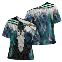 Aotearoa Korowai Motif Cross Shoulder Shirt Maori Tane Poutama LT14 - Polynesian Pride
