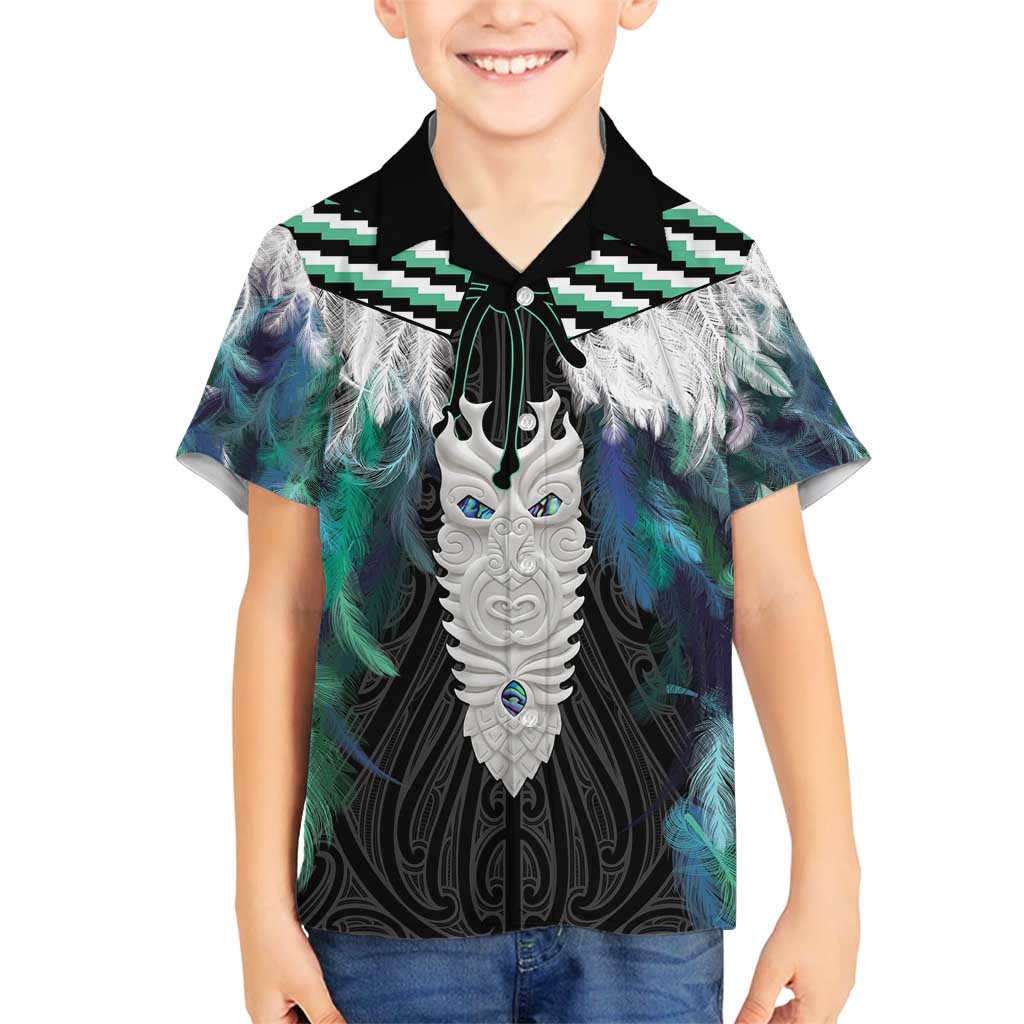 Aotearoa Korowai Motif Family Matching Long Sleeve Bodycon Dress and Hawaiian Shirt Maori Tane Poutama