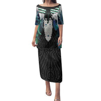 Aotearoa Korowai Motif Family Matching Puletasi and Hawaiian Shirt Maori Tane Poutama