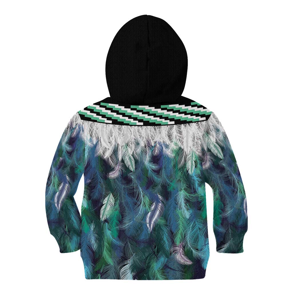Aotearoa Korowai Motif Kid Hoodie Maori Tane Poutama