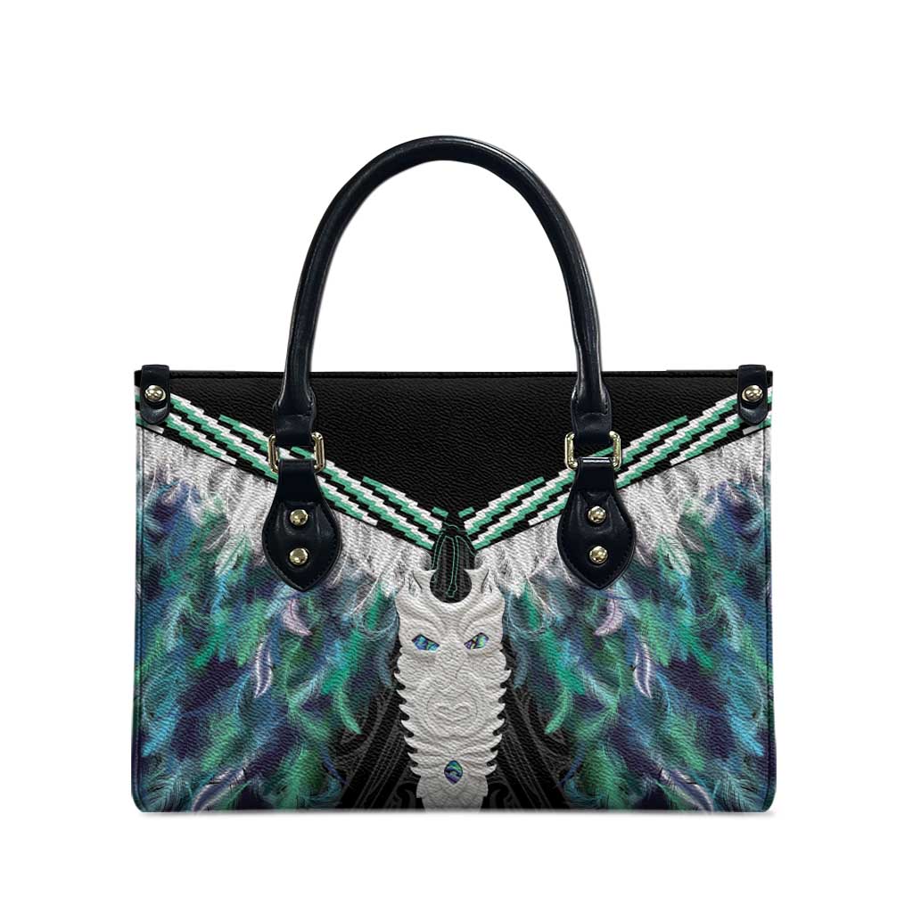 Aotearoa Korowai Motif Leather Bag Maori Tane Poutama - Polynesian Pride