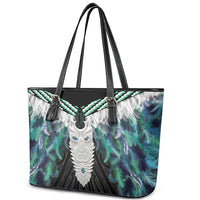 Aotearoa Korowai Motif Leather Tote Bag Maori Tane Poutama