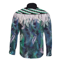 Aotearoa Korowai Motif Long Sleeve Button Shirt Maori Tane Poutama LT14 - Polynesian Pride