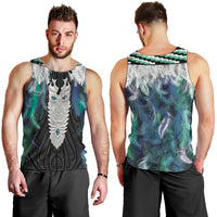 Aotearoa Korowai Motif Men Tank Top Maori Tane Poutama LT14 - Polynesian Pride