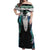 Aotearoa Korowai Motif Off Shoulder Maxi Dress Maori Tane Poutama
