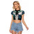Aotearoa Korowai Motif Raglan Cropped T Shirt Maori Tane Poutama